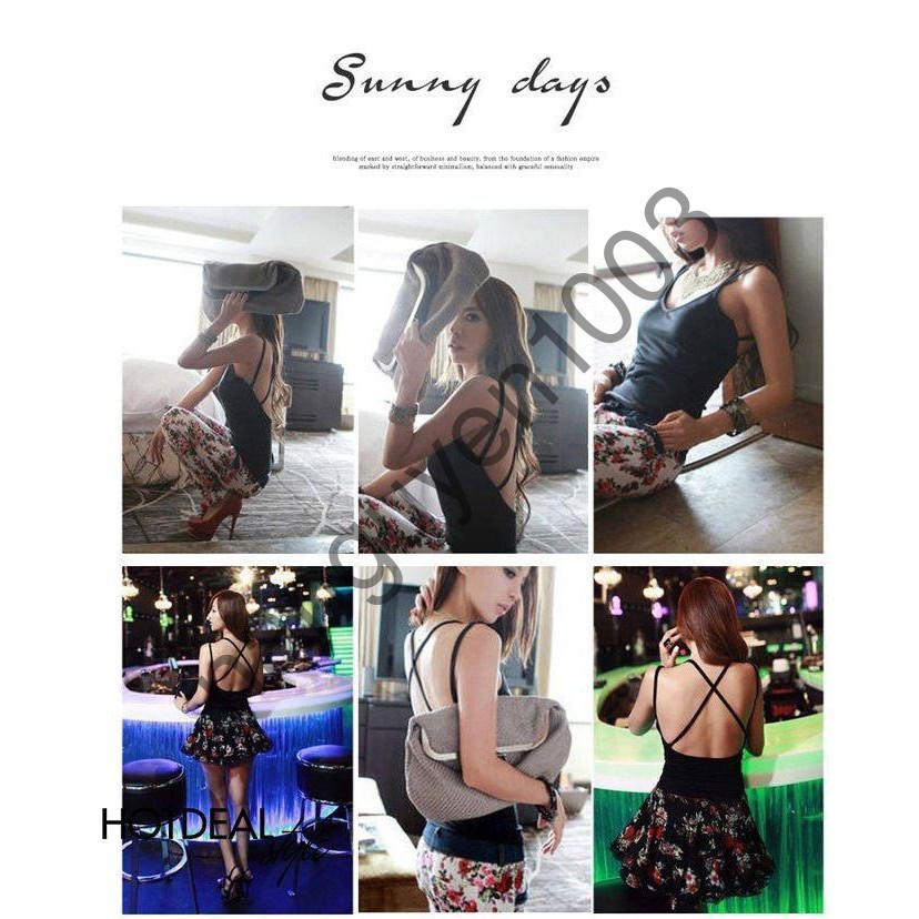 Áo hai dây chéo lưng mút ngực so sexy, freesize dưới 55kg bận vừa, thun mịn hàng xuất shop Na Nguyễn