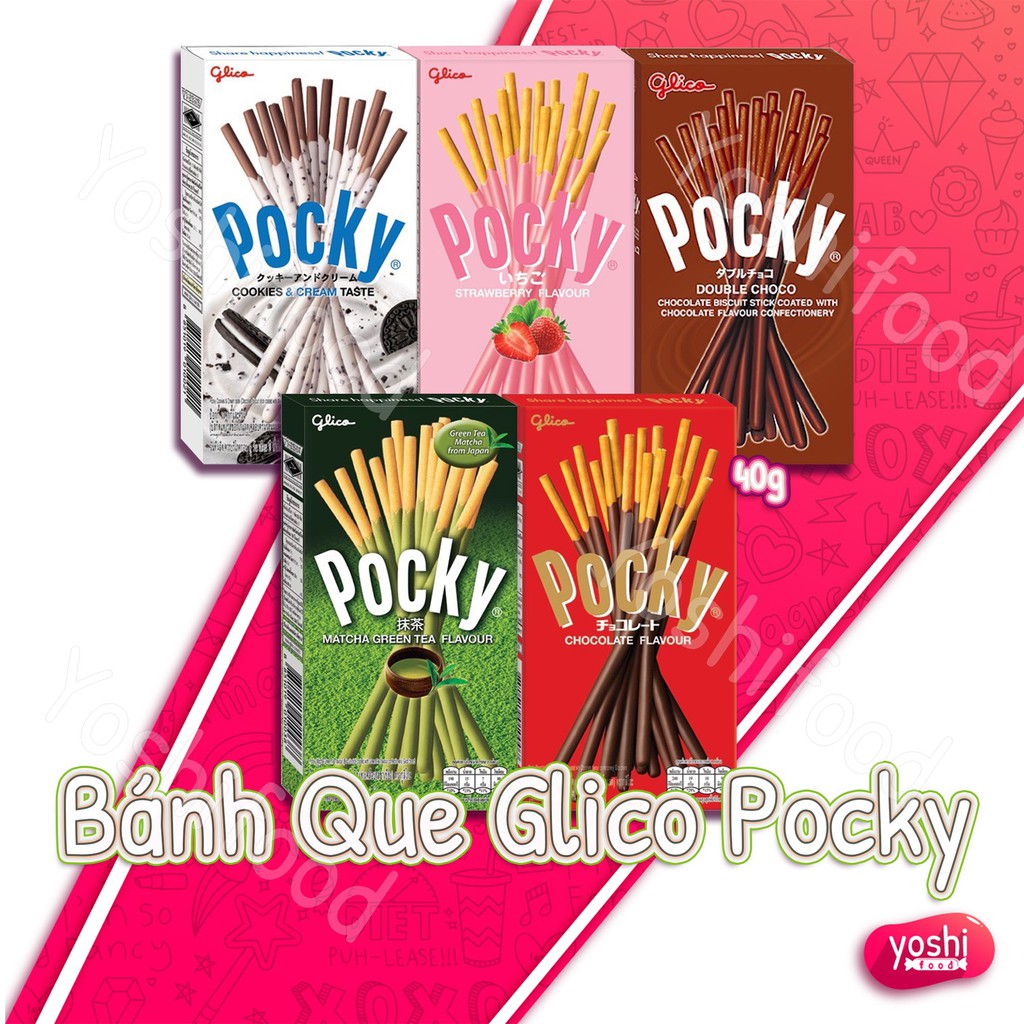 [5 Vị] Bánh Que Phủ Socola Pocky Glico Hộp 40gr - Thái Lan