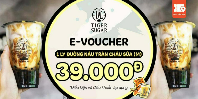 E-Voucher 1 ly Đường Nâu Trân Châu Sữa tại Tiger Sugar