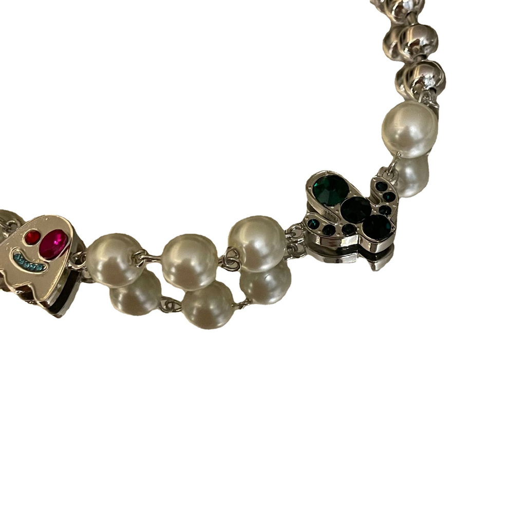 Vòng Cổ Ngắn Mặt Hình Cây Xương Rồng Đính Ngọc Trai Phong Cách Âu Mỹ 2021