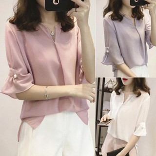 Áo voan cổ tim tay lỡ phong cách thanh lịch dành cho nữ