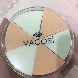 Hộp nhựa đựng 6 bông phấn ướt trang điểm tam giác Vacosi BP14
