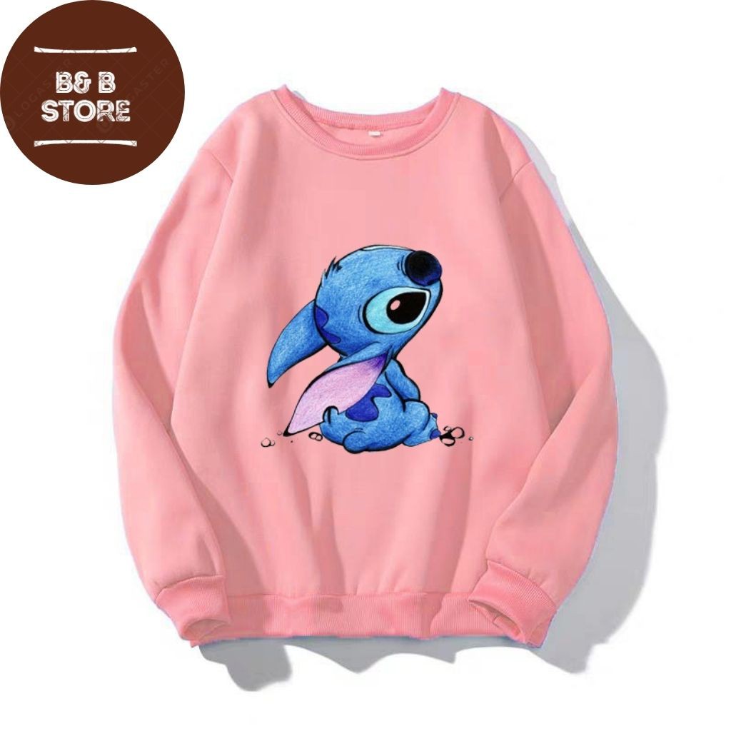 ÁO SWEATER NỈ UNISEX IN STITCH ÁO FORM RỘNG NAM NỮ NHIỀU MÀU