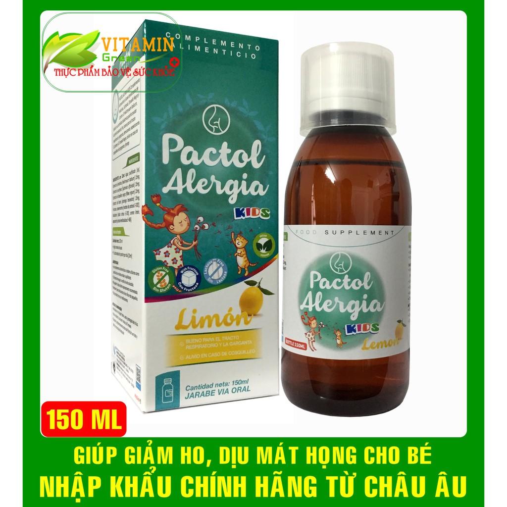 PACTOL ALERGIA KIDS GIÚP GIẢM HO, DỊU MÁT HỌNG CHO BÉ | NHẬP KHẨU CHÍNH HÃNG CHÂU ÂU