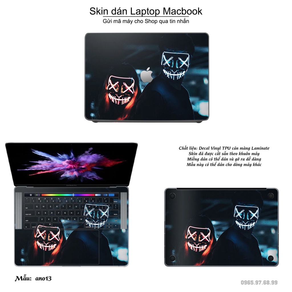 Skin dán Macbook mẫu Anonymous (đã cắt sẵn, inbox mã máy cho shop)