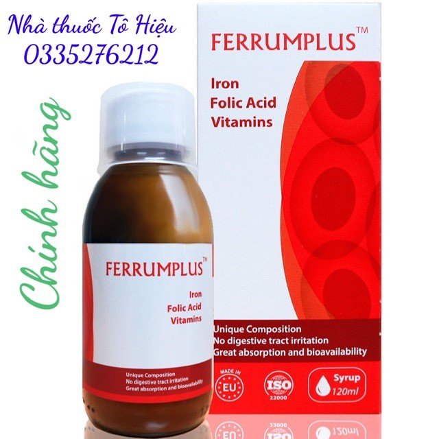 Siro Ferrumplus 120 ml (Chính hãng)- Bổ sung Sắt cho người thiếu máu, không tanh, không táo bón