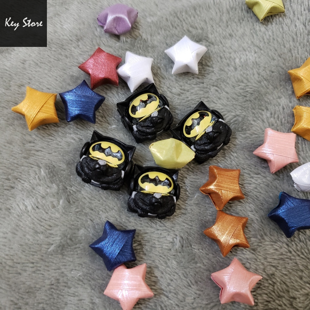 Nút bàn phím cơ artisan keycap sirius màu đen batman