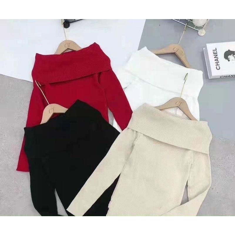 Áo Len Trễ Vai Nữ Chất Đanh Mềm Hàng Đẹp