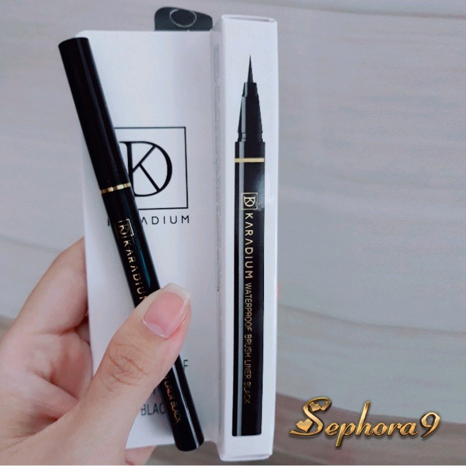 Kẻ mắt dạ siêu mảnh dễ kẻ Karadium Waterproof Brush Liner Black chống nước