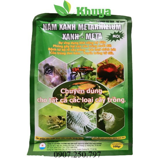 Chế phấm sinh học nấm xanh Metarhzium 100gr