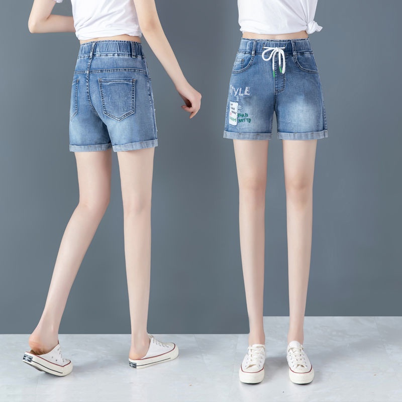 Quần Short Denim Dáng Chữ a Ống Rộng Lưng Cao Phong Cách Hàn Quốc Thời Trang Mới 2022 Dành Cho Nữ