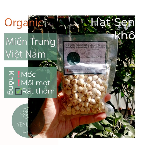 Hạt sen thơm sấy lạnh khô Việt 100gr-250gr-500gr Yenlanhnatural