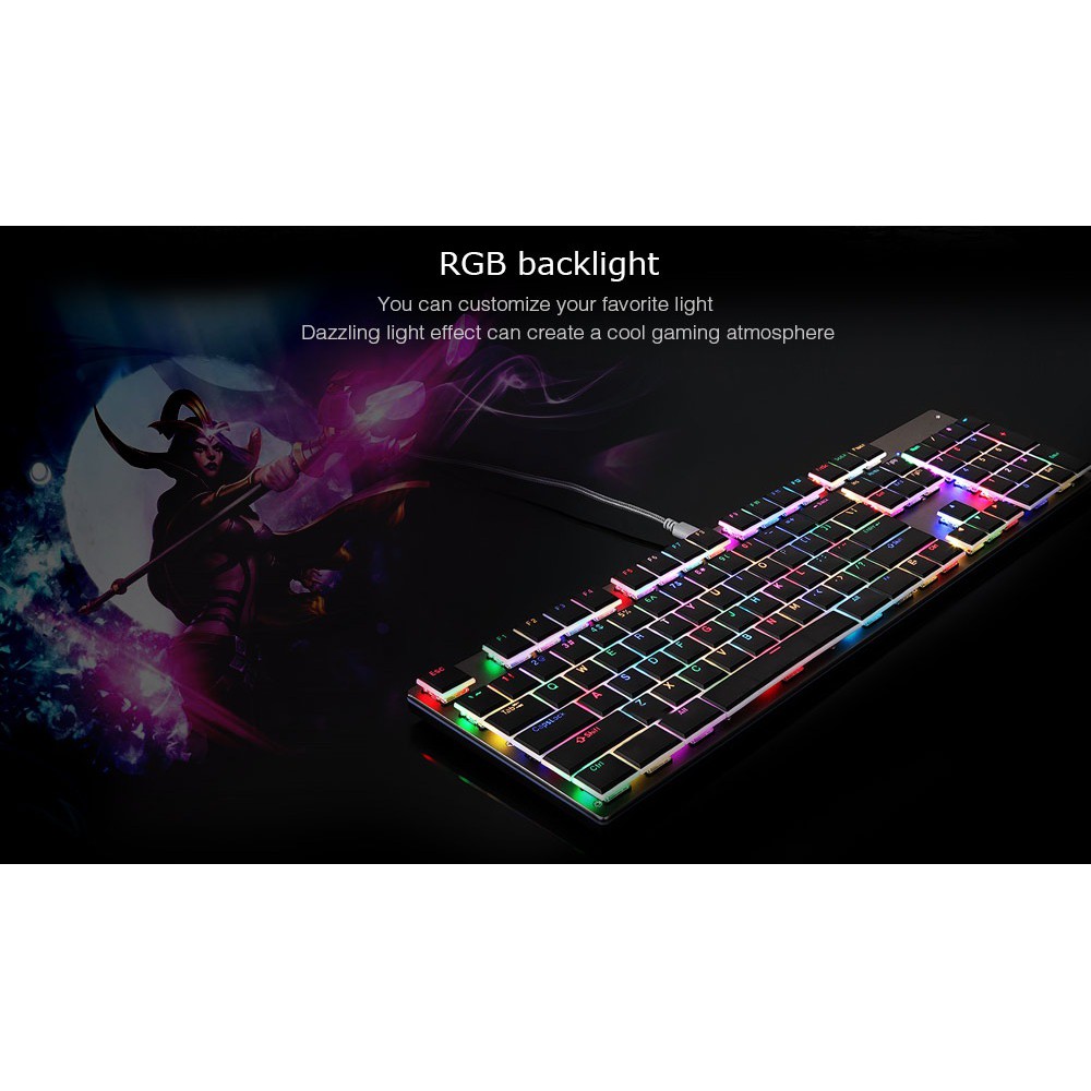 [Mã 33ELSALE hoàn 7% xu đơn 300k] Bàn Phím Cơ Chuyên Game Motospeed CK94 NKRO LED RGB (Đen)