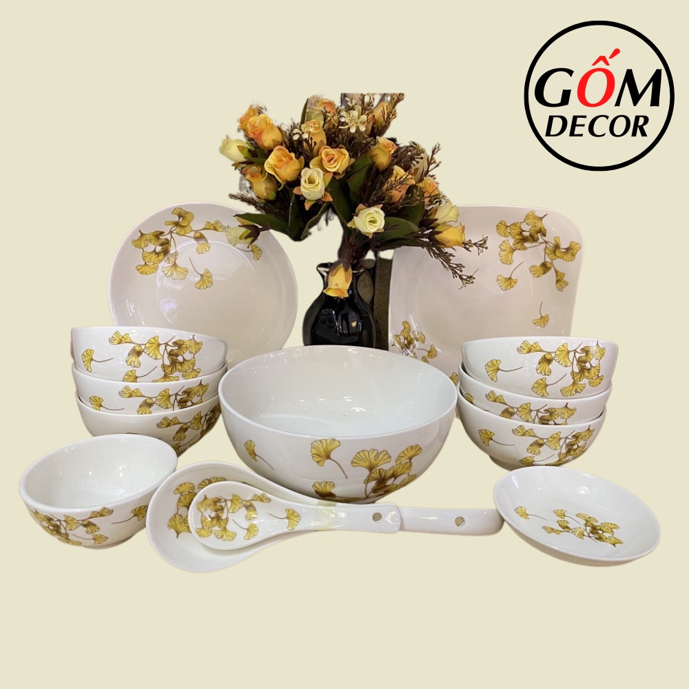 Bộ Bát Đĩa Bát Tràng Cao Cấp - Bộ Bát Ăn Cơm Sang Trọng