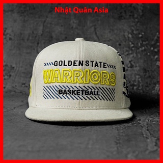 Mũ nón kết lưỡi trai Mitchell & Ness Golden State Warriors Basketball snapback trắng cao cấp form đẹp cá tính