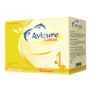 Avisure Calkid - Công thức kép Canxi, Vitamin D3, Vitamin K2 giúp tăng hấp thu canxi vào ruột và xương cho bé