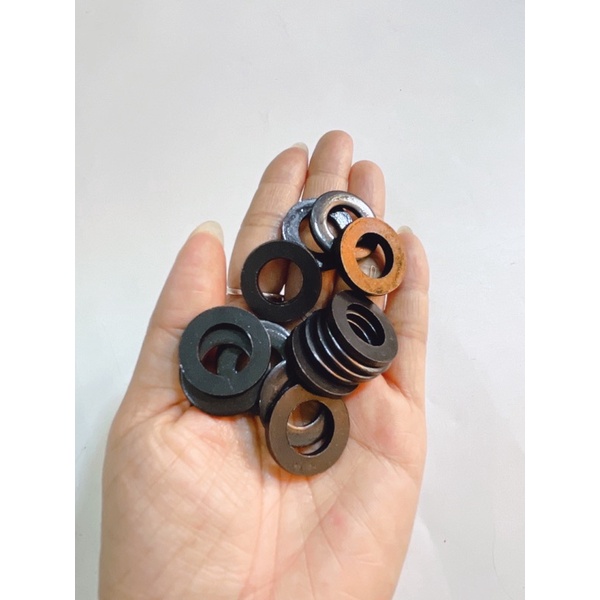 Lông đền đen mỏng & dày 6li->12li, vòng đệm phẳng màu đen lắp thông dụng