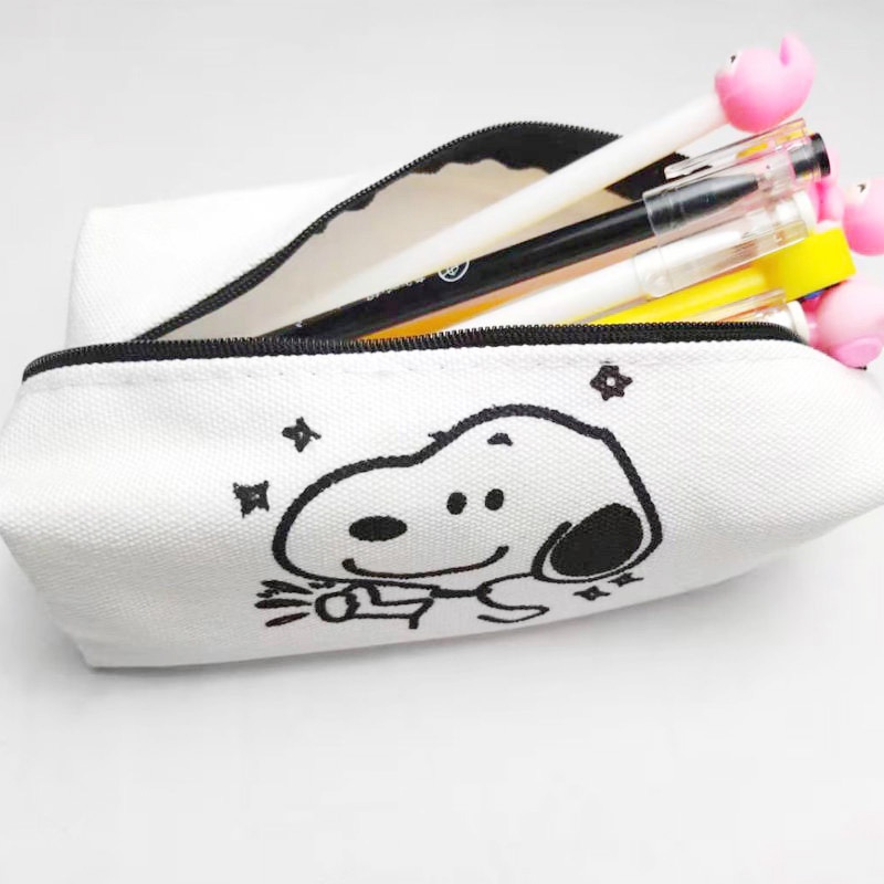 Túi Đựng Bút Bằng Vải Canvas In Hình Snoopy Xinh Xắn