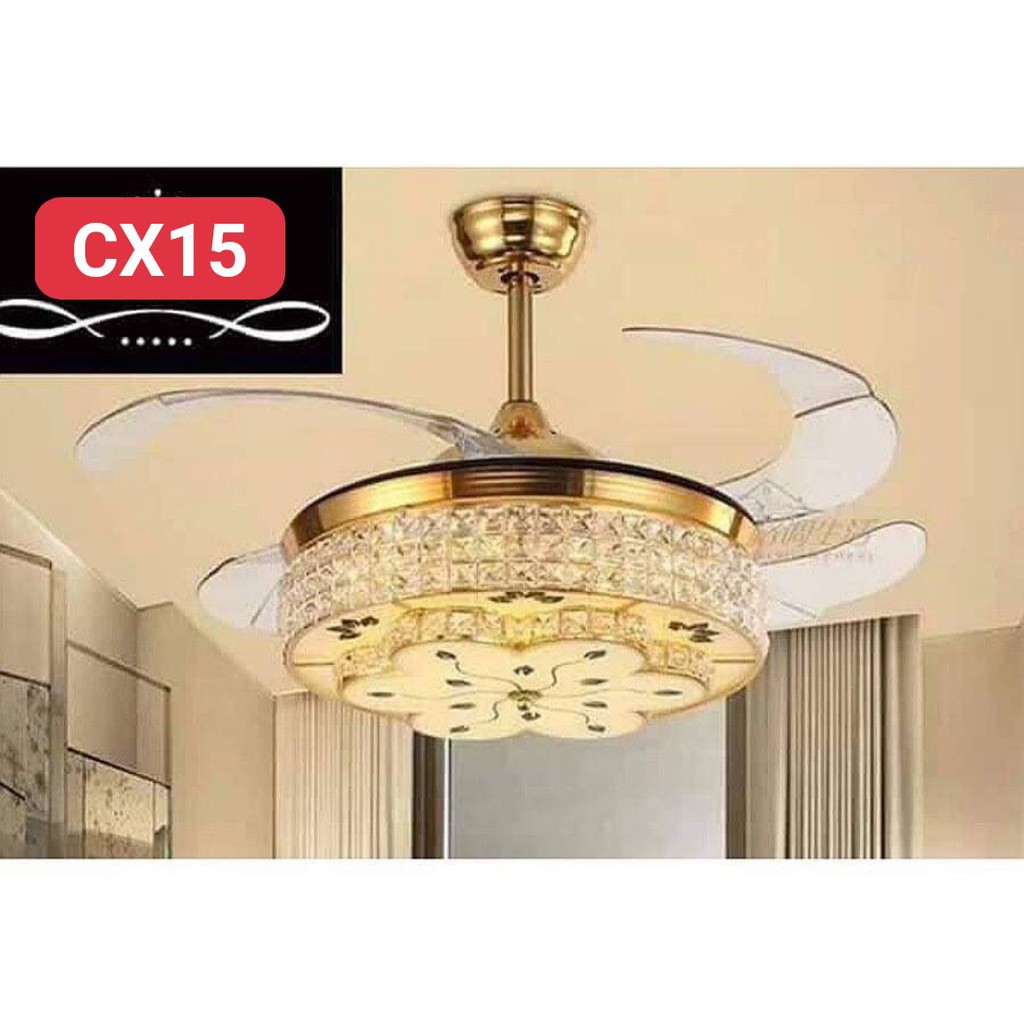 Quạt trần cánh cụp cánh xòe ZJAKNAL công suất 90w có 3 chế độ đèn Led và 3 tốc độ gió[ Bảo hành 5 năm]