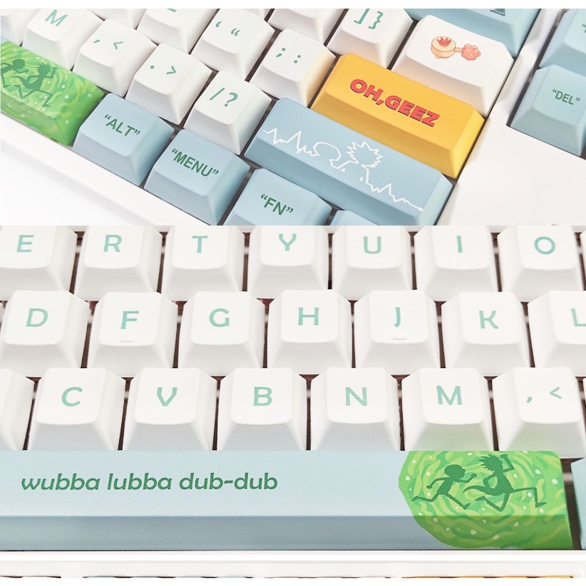 Rick and Morty Keycaps Cherry Profile Anime PBT Dye Sub Bàn phím cơ học Keycap