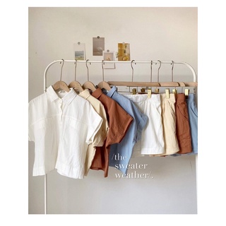 Set sơmi croptop kèm short thô (Ảnh thật)