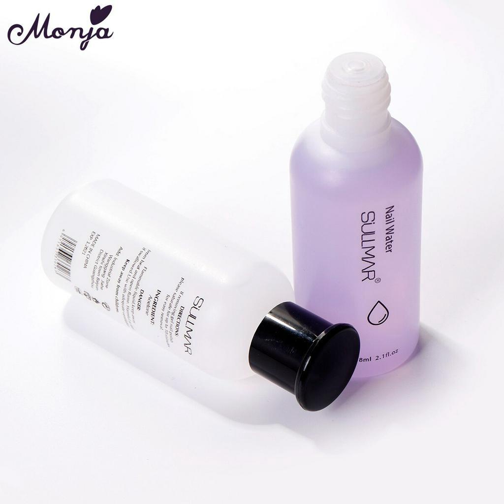 MONJA [Hàng mới về] Dung Dịch Loại Bỏ Sơn Móng Tay Uv Hiệu Ứng Lấp Lánh Tiện Dụng 58ml
