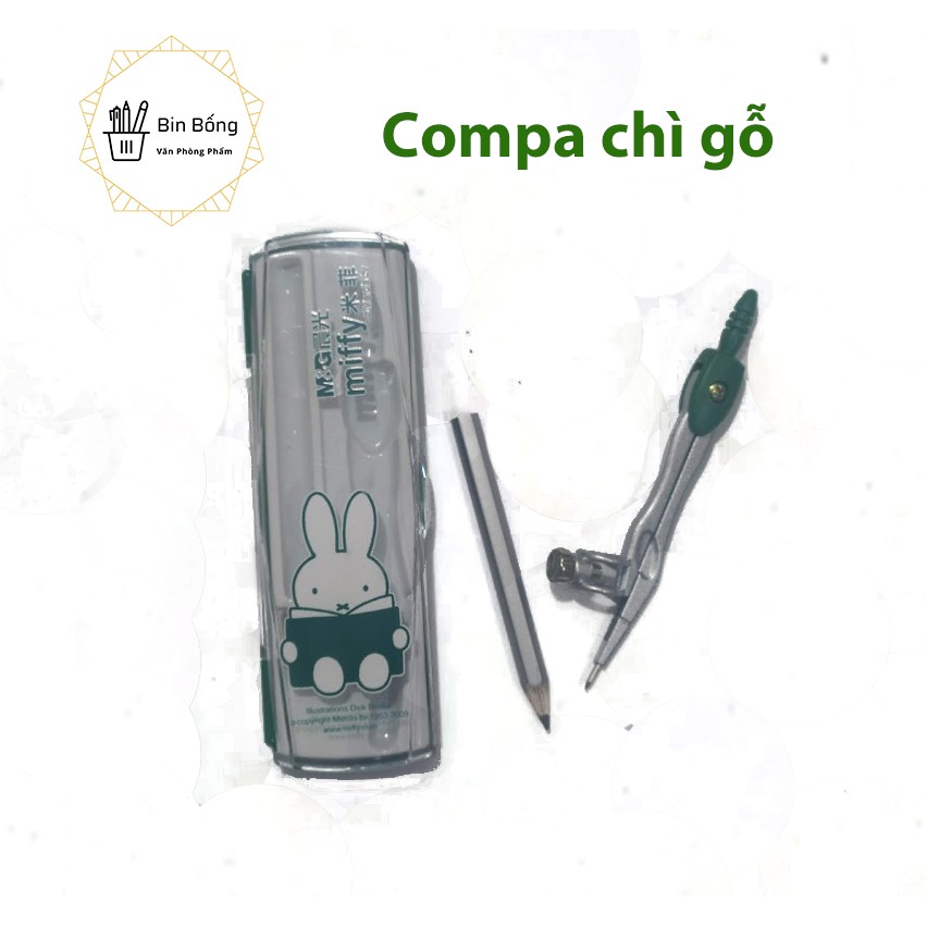 Compa chì gỗ thường M&G thỏ dụng cụ vẽ đường tròn (Compass)