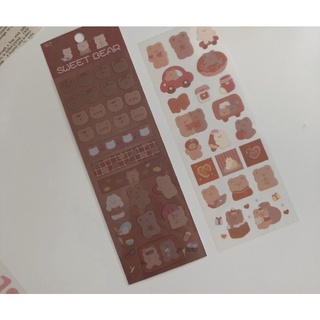 Set 2 tấm stickers hình gấu ú