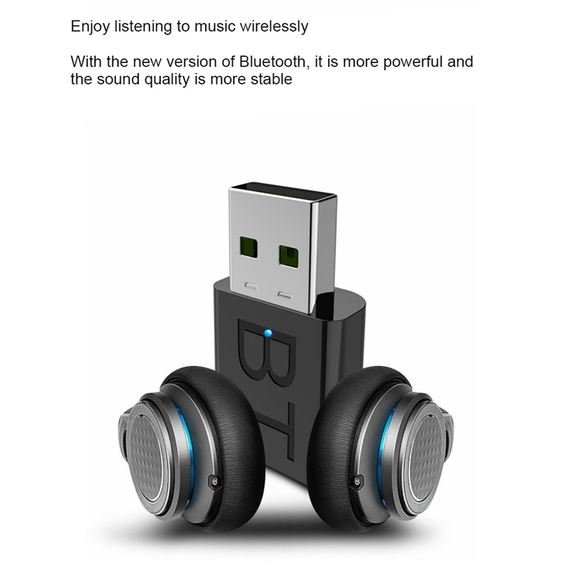 Usb Nhận Tín Hiệu Âm Thanh Bluetooth 5.0 Mini 3.5MM Có Đèn LED 2 Trong 1 Cho Xe Hơi