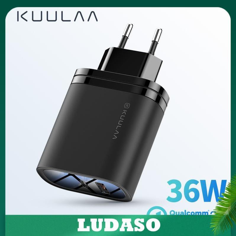 Cốc Sạc Nhanh 2 Cổng USB - Type C QC3.0 KuuLaa 36W dành cho Xiaomi Iphone Huawei OPPO PD36W LUDASO