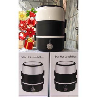 Hộp cơm cắm điện giữ nhiệt 2 tầng inox 304 cao cấp giúp hâm nóng thức ăn tiện dụng