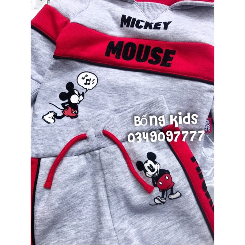 Bộ Nỉ Bé Trai Hoodie Mickey Ghi Đo PR