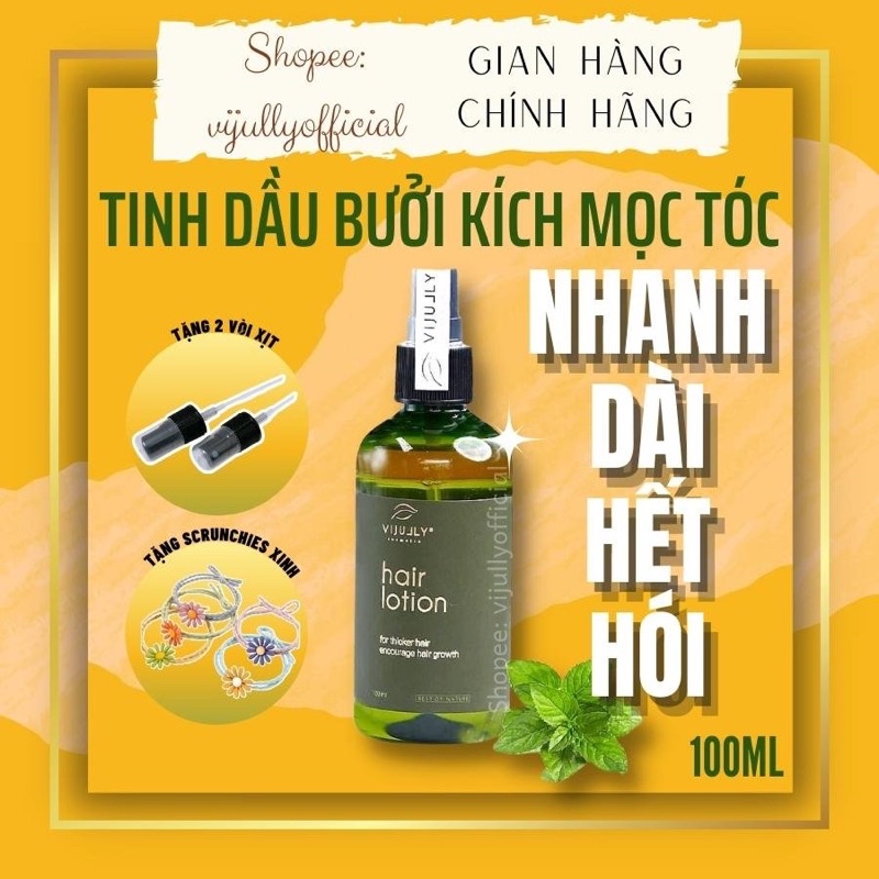 [HIỆU QUẢ 100%] XỊT BƯỞI VIJULLY KÍCH MỌC TÓC 3-8CM/THÁNG - GIẢM HÓI - TÓC THƯA MỎNG, TẶNG KÈM QUÀ XINH