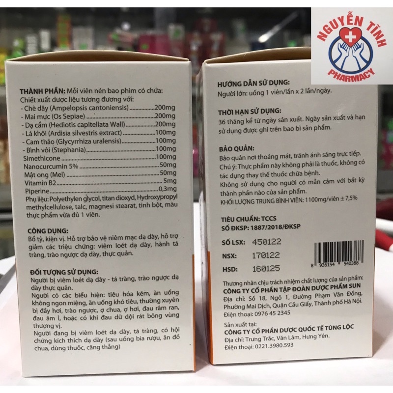 Viên dạ dày Zentac dùng cho viêm loét dạ dày, hành tá tràng, trào ngược