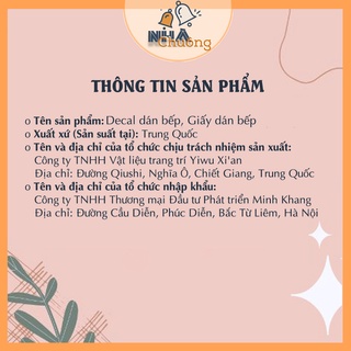 Giấy dán bếp tráng nhôm, decal dán bếp hàng cao cấp, cách nhiệt, dễ lau chùi