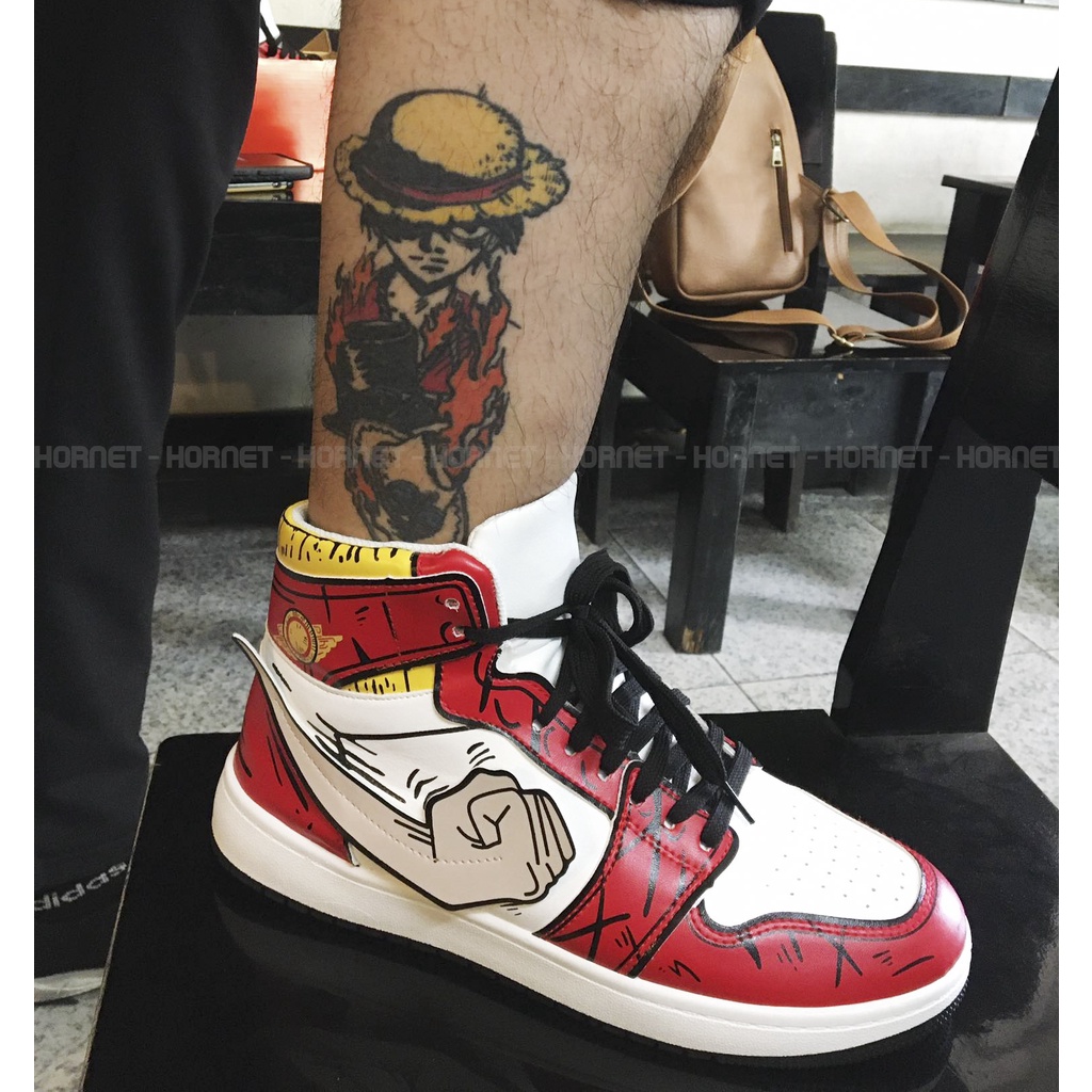 Giày Thể Thao Cổ Cao One Piece Luffy và Zoro Full Box