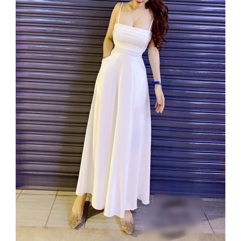 Đầm maxi 2 dây có túi siêu tiện lợi