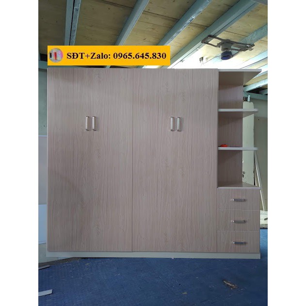 Tủ Nhựa Đài Loan 4 Cánh 1 Kệ Màu Xoan Đào N256