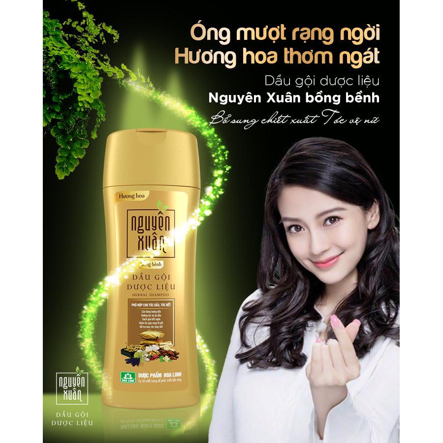 Dầu gội dược liệu Nguyên Xuân Bồng bềnh 200ml - Ngát hương hoa, phù hợp cho da đầu dầu