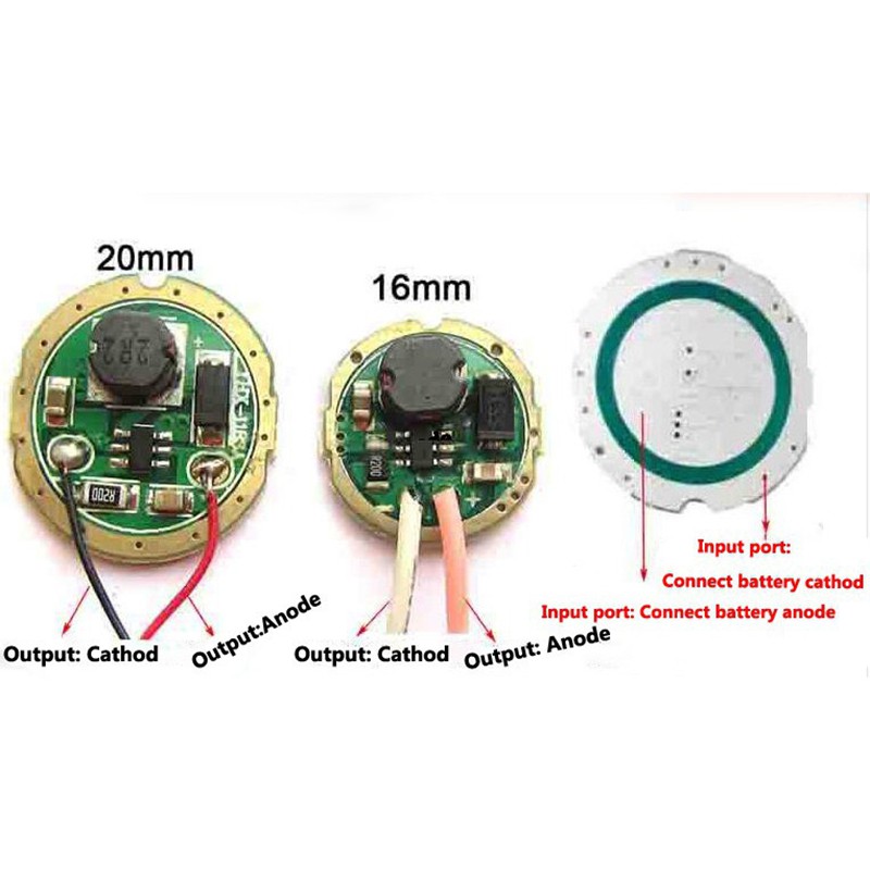 Đèn Pin 3w 5w 1.5v ~ 4.2v Đầu Ra 3v 1.2a 20mm / 16mm Cho Cree 3w Xpe R3 Xre Q5 / 5w Xpg2 Xte R5
