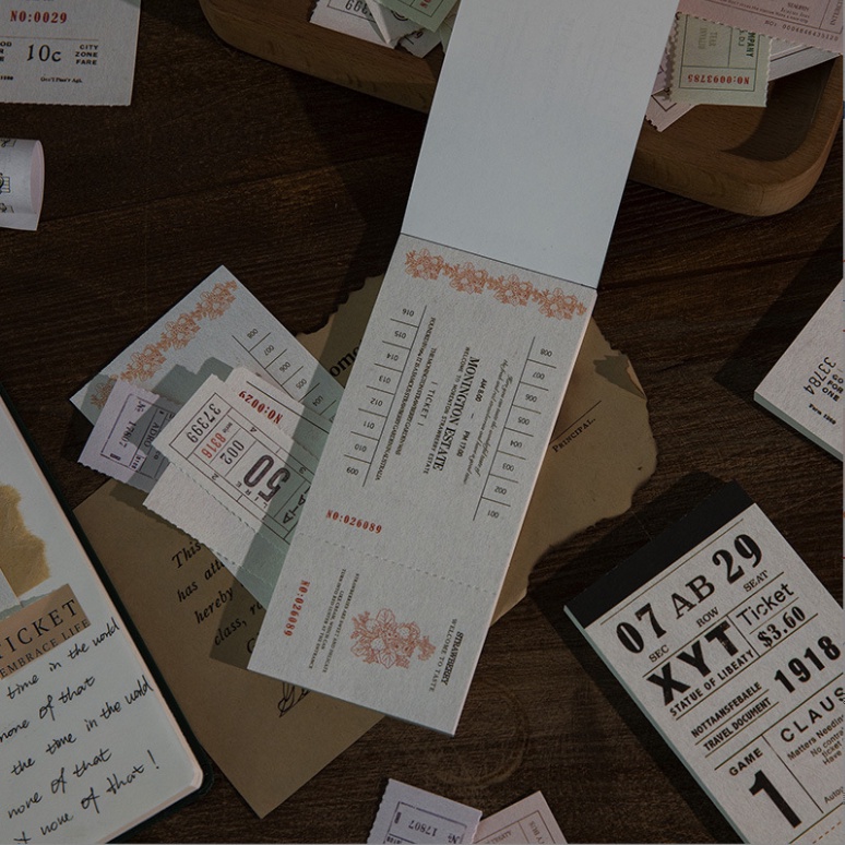 Bộ 40 tấm giấy note giấy ghi chú mẫu vé và phiếu