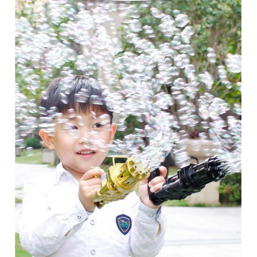 Đồ chơi phun bong bóng nước bằng nhựa hai màu vàng đen cho bé, 6.8x20x9 cm (1182PBB)