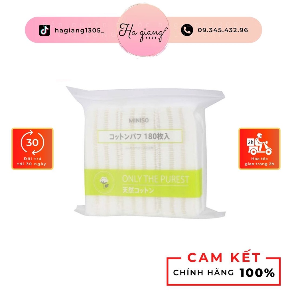 Bông Tẩy Trang Miniso Only The Purest 180 Miếng