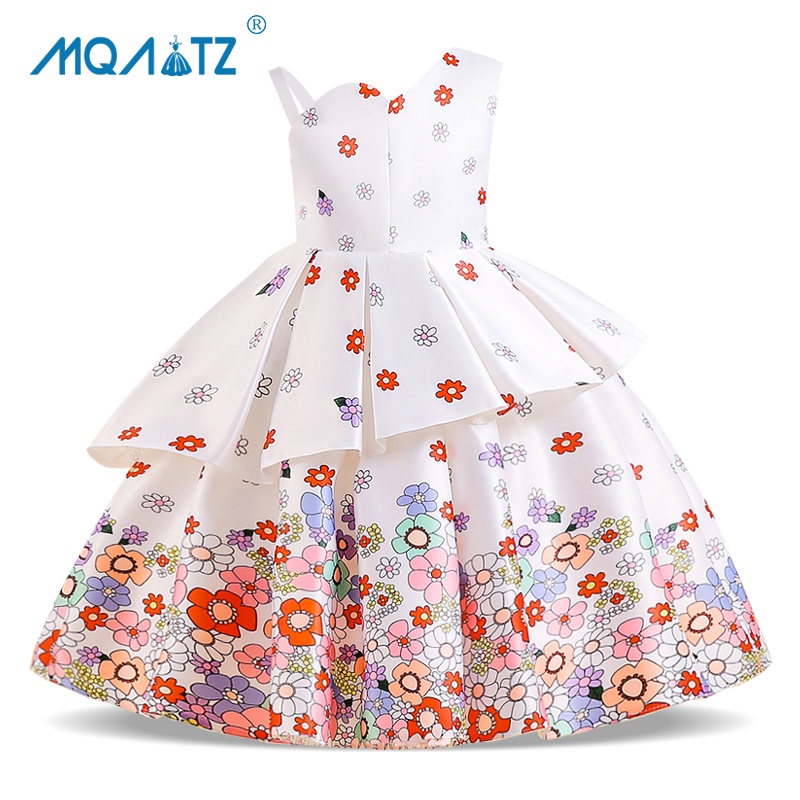 Đầm công chúa MQATZ hai dây họa tiết hoa thời trang mùa hè dễ thương cho bé gái