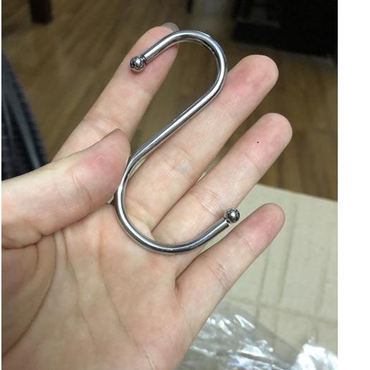 Móc inox dáng chữ S loại dày dùng treo đồ đa năng, tiện lợi