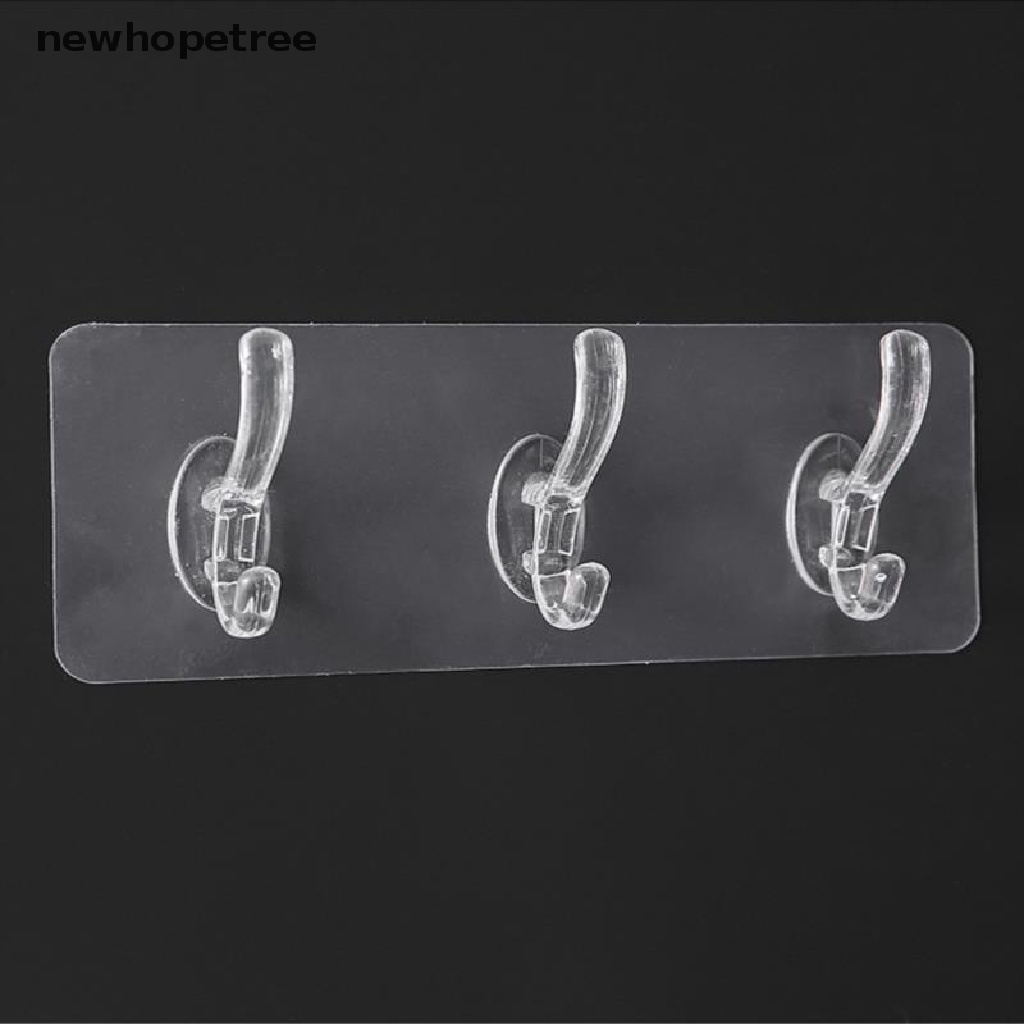 Móc Treo Đồ Dán Tường Bằng Nhựa Trong Suốt Không Cần Đóng Đinh Tiện Dụng