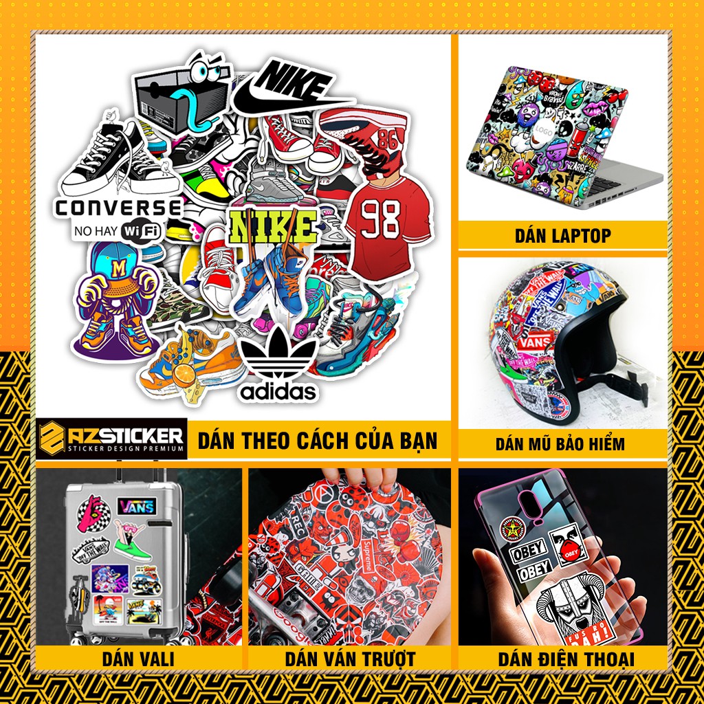 Sticker Sneaker - Sticker Giày | Dán Nón Bảo Hiêm, Điện Thoại, Laptop, Bình Nước...Chống Nước, Chống Bay Màu