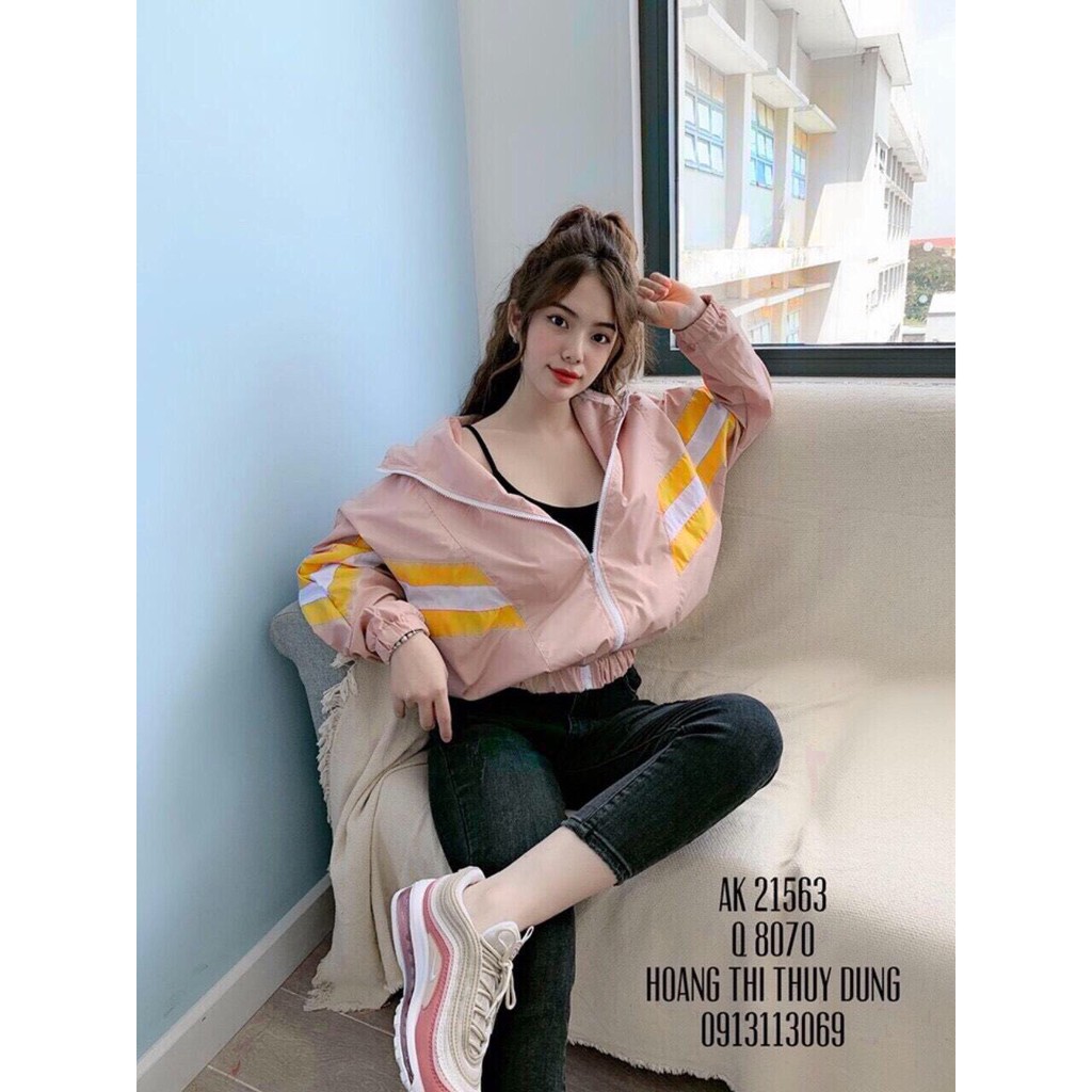 Áo khoác nữ Áo khoác nữ gió dù 2 lớp chống nắng phối viền ngộ nghĩnh-dễ thương | BigBuy360 - bigbuy360.vn