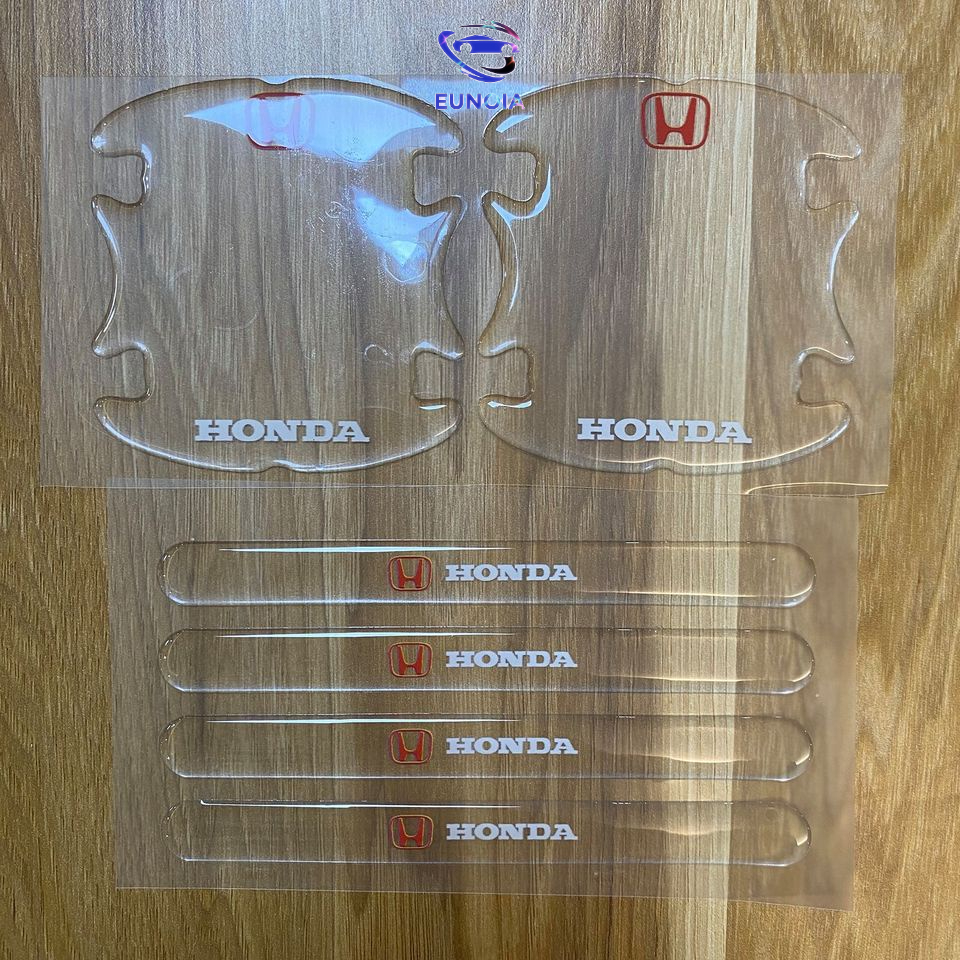 [HONDA] Bộ 10 Miếng Dán Silicon Chống Xước Hõm Cửa, Tay Nắm Cửa , Gương Ô Tô Xe Hơi Có Logo Hãng Xe Honda