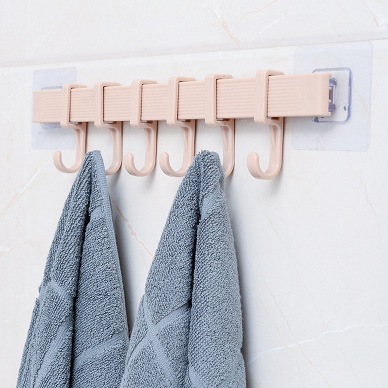 Giá Treo Đồ 6 Móc Gắn Tường Đa Năng Tiện Dụng Cho Nhà Bếp / Phòng Tắm